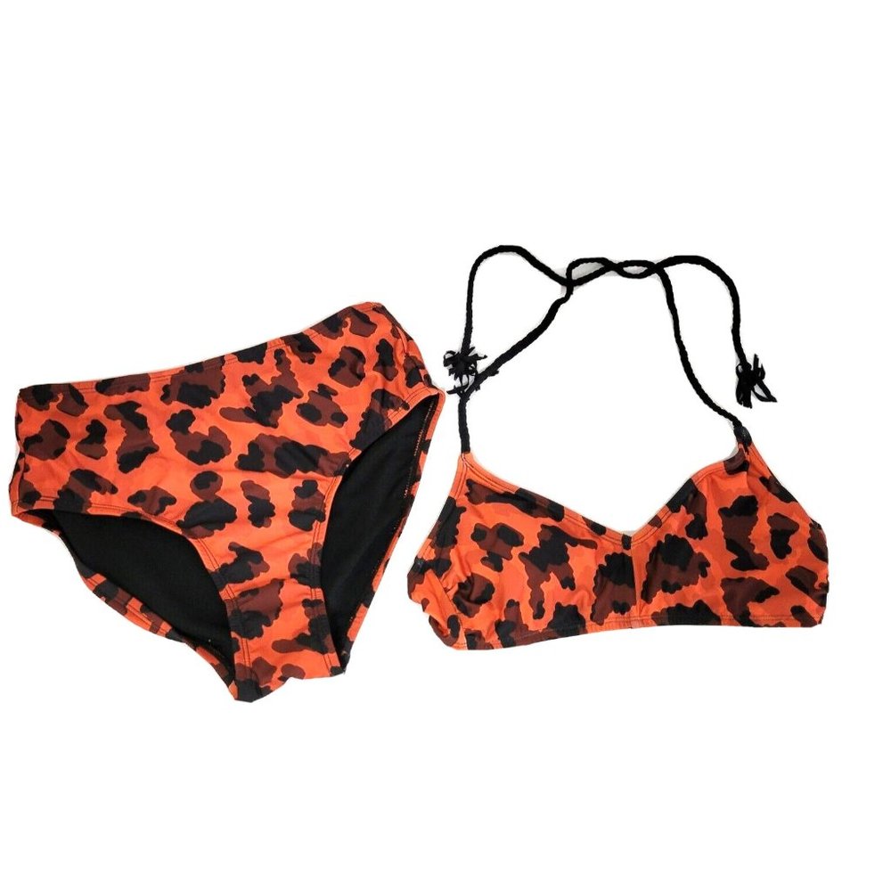 Women's Swimsuit Small Social Angel Animal Print NWOT 2 PIECE